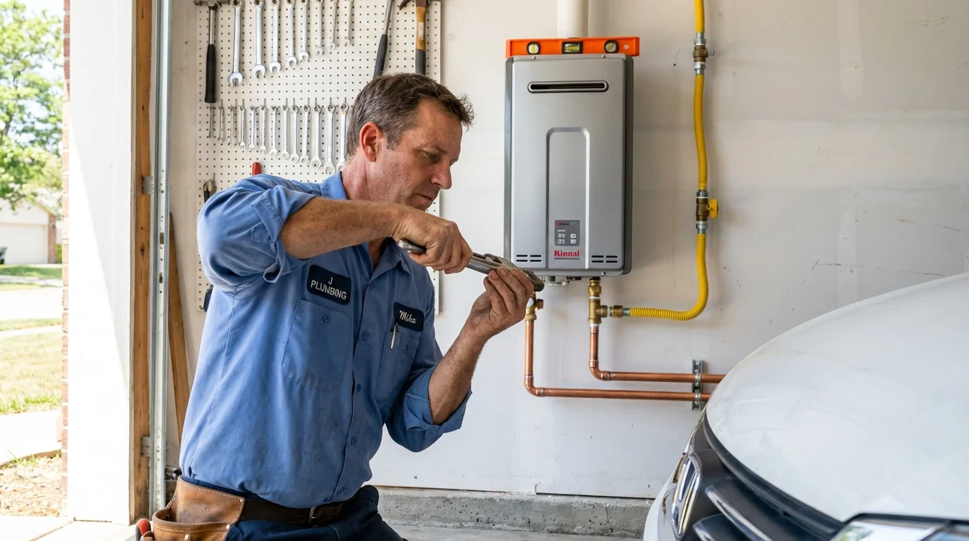 Tankless water heater installation by a Johns Plumbing LLC plumber in Carlin
